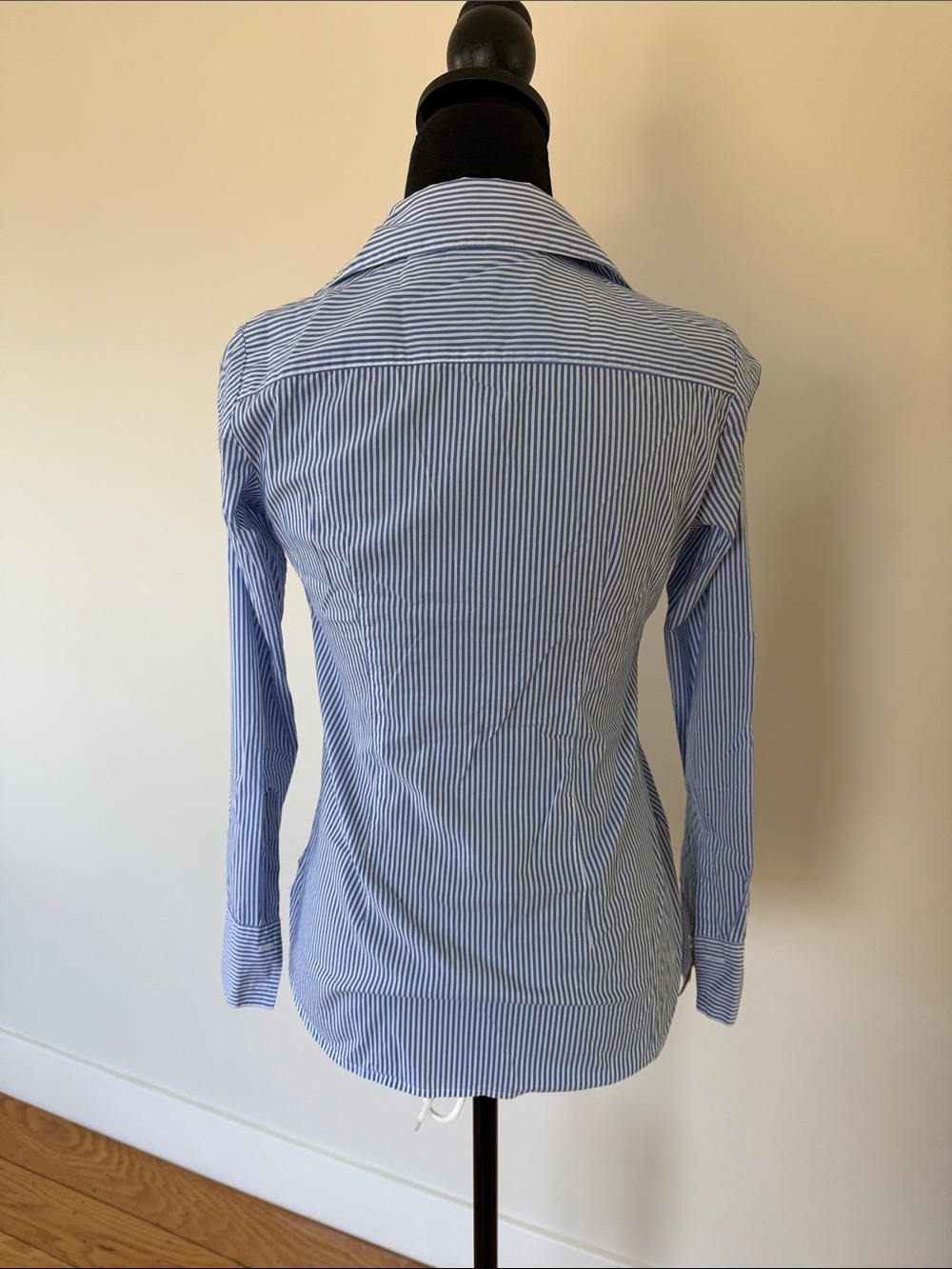 Ann Taylor Blue and White Striped Button-Down Shirt - Picture 5 of 5